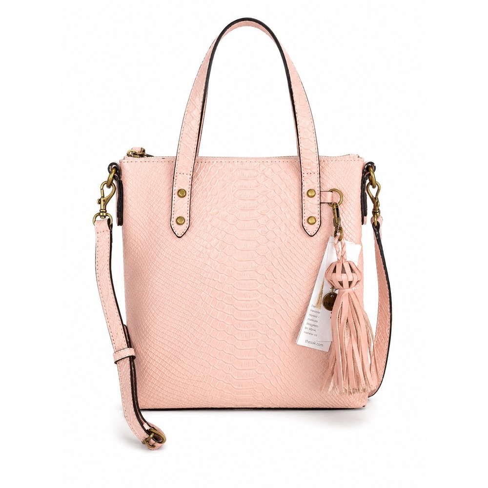 The Sak Kendra Satchel Pink Snake Embossed Leather Crossbody Bag NWT
